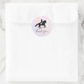 Elegant Dressage Rider over Waterverf Dank u wel Ronde Sticker (Tas)