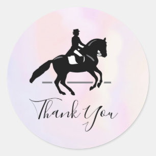 Elegant Dressage Rider over Waterverf Dank u wel Ronde Sticker