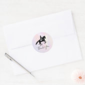 Elegant Dressage Rider over Waterverf Dank u wel Ronde Sticker (Envelop)