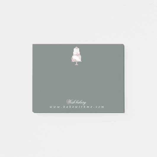 Elegant drie tier cake bakkerij monogram post-it® notes (Voorkant)