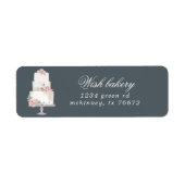 Elegant drie tier cake bakkerij retouradres etiket (Voorkant)