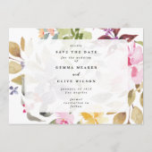 Elegant Dried Floral Waterverf Art Wedding Foto Save The Date (Achterkant)