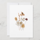 Elegant Dried Wildflower Floral Wedding Kaart (Achterkant)