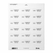 Elegant Driedelig Monogram Etiket (Full Sheet)