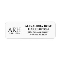 Elegant Driedelige Monogram Retouradres