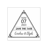 Elegant driehoek slaat het huwelijk op de datum op rubberstempel (Afrduk)