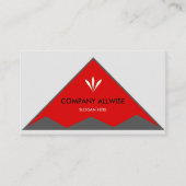 Elegant driehoeken in zilver grijs en rood visitekaartje (Voorkant)
