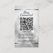 Elegant Driehoekig Patroon Hart Foto QR Code Logo Visitekaartje (Achterkant)