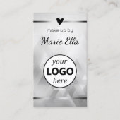 Elegant Driehoekig Patroon Hart Foto QR Code Logo Visitekaartje (Voorkant)