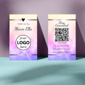 Elegant Driehoekig Patroon Hart Foto QR Code Logo Visitekaartje