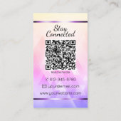 Elegant Driehoekig Patroon Hart Foto QR Code Logo Visitekaartje (Achterkant)