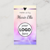 Elegant Driehoekig Patroon Hart Foto QR Code Logo Visitekaartje (Voorkant)