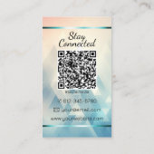 Elegant Driehoekig Patroon Hart Foto QR Code Logo Visitekaartje (Achterkant)