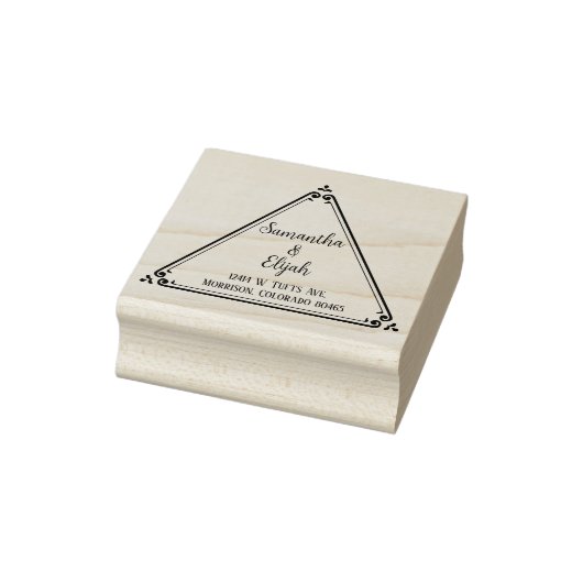 Elegant driehoeksmoesje retouradres rubberstempel (Stempel)