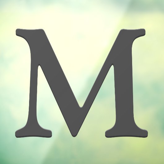 Elegant drijvend donkergrijs aangepast monogram In Raamsticker (Vel 3)