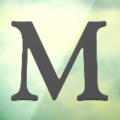 Elegant drijvend donkergrijs monogram op maat raamsticker (Vel 3)