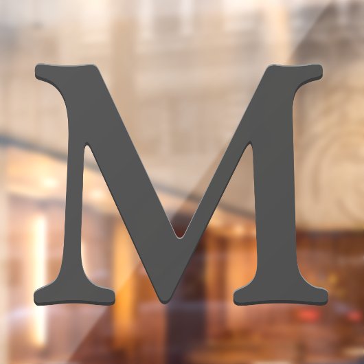 Elegant drijvend donkergrijs monogram op maat raamsticker (Vel 2)