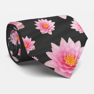 Elegant drijvende roze Lotus Flowers Stropdas
