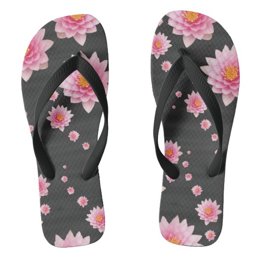 Elegant drijvende roze Lotus Flowers Teenslippers (Voetbed)