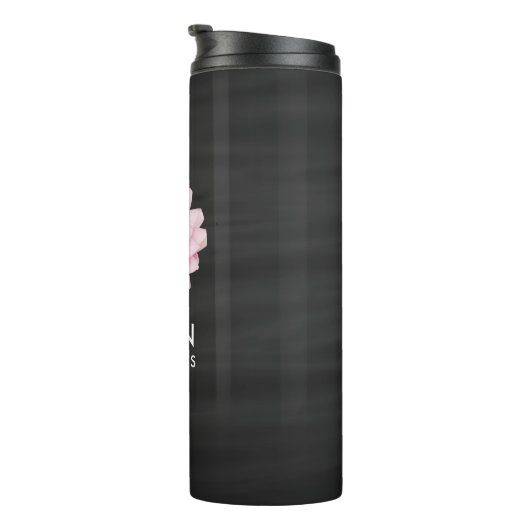 Elegant drijvende roze Lotus Flowers Thermosbeker (Geroteerd rechts)