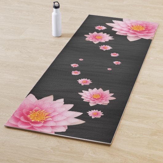 Elegant drijvende roze Lotus Flowers Yogamat (In situ)