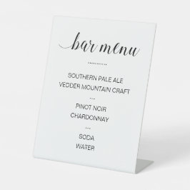 Elegant Drink Bar Menu Wedding Reclamebord Met Voetstuk