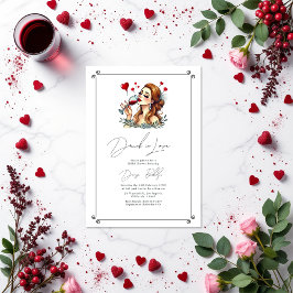 Elegant Drink in liefde Vrijgezellenfeest Kaart