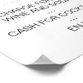 Elegant Drink Menu Wedding Sign Custom Poster (Hoek)