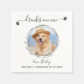 Elegant Drink op me Aangepast foto-hondenweddensch Servet (Voorkant)