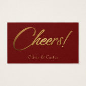 Elegant Drink Tickets, Gold Script op Bourgogne Visitekaartje (Achterkant)