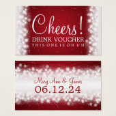 Elegant Drink Voucher Magic Sparkle Red Visitekaartje (Voorkant /achterkant)
