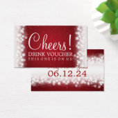 Elegant Drink Voucher Magic Sparkle Red Visitekaartje (Bureau)