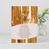 Elegant Dripping Gold Tabel 1 One Seating Chart Kaart (Staand voorkant)
