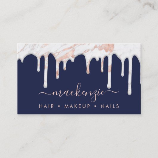 Elegant Driving Roos Gold Marble Visitekaartje (Voorkant)