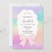 Elegant Dromerig Roze Bow Sweet 16 Verjaardagsfees Kaart (Voorkant)