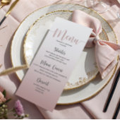 Elegant droog Roze Eenvoudig Weddenrenmenu Menu