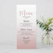 Elegant droog Roze Eenvoudig Weddenrenmenu Menu (Staand voorkant)