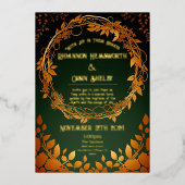 Elegant Druïd Hill Autumn thema Folie Uitnodiging (Voorkant)