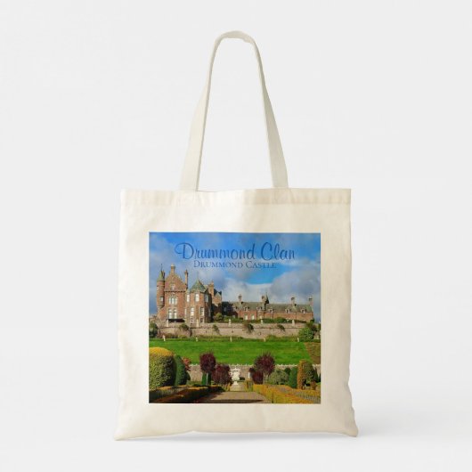 Elegant Drummond Scottish Clan Castle & Garden Tote Bag (Achterkant)
