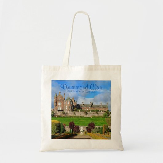 Elegant Drummond Scottish Clan Castle & Garden Tote Bag (Voorkant)