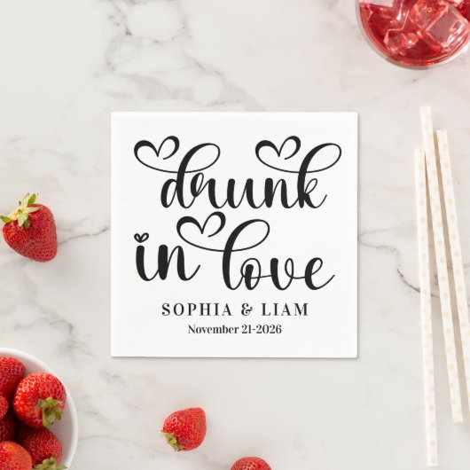 Elegant Drunk in Love Script Wedding Servet (Insitu)