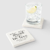 Elegant Drunk in Love Script Wedding Stenen Onderzetter (Zijkant)