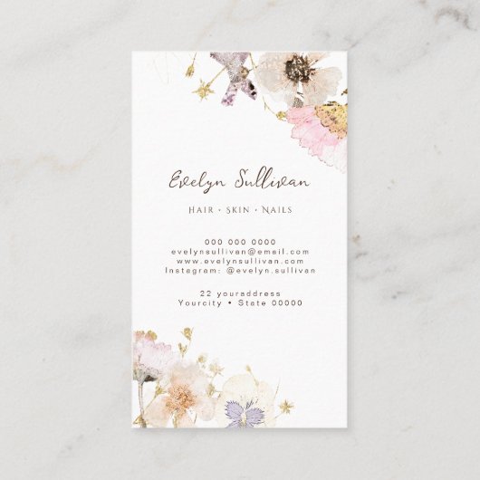 Elegant dry visitekaartje (Achterkant)