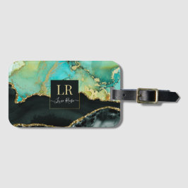 Elegant Dual Color & Gold Abstract Liquid Art   Bagagelabel