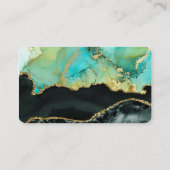 Elegant Dual Color & Gold Abstract Liquid Art      Visitekaartje (Achterkant)