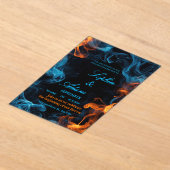 Elegant Dual Flame Wedding Invitation Acryl Uitnodigingen (Laagn)