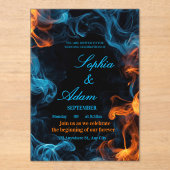 Elegant Dual Flame Wedding Invitation Acryl Uitnodigingen (Voorkant)