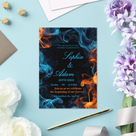Elegant Dual Flame Wedding Invitation Acryl Uitnodigingen (Insitu (Huwelijk))