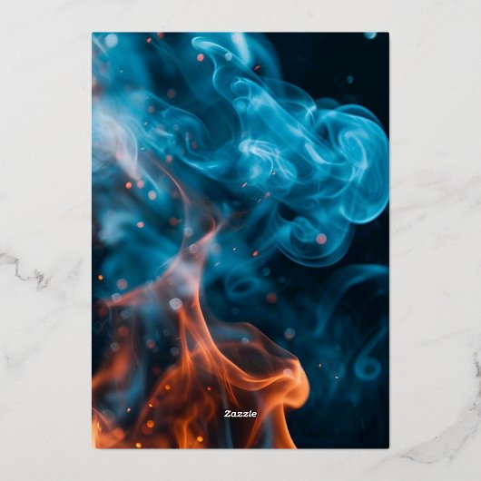 Elegant Dual Flame Wedding Invitation Folie Uitnodiging (Achterkant)