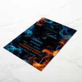 Elegant Dual Flame Wedding Invitation Folie Uitnodiging (Gedraaid)